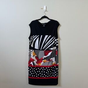 Frank Lyman Designs multi media printed sleeveless dress